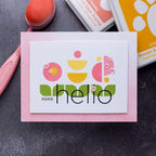 Simon Says Clear Stamps Geo Flower Building sss302684c Hello Card | color-code:ALT10