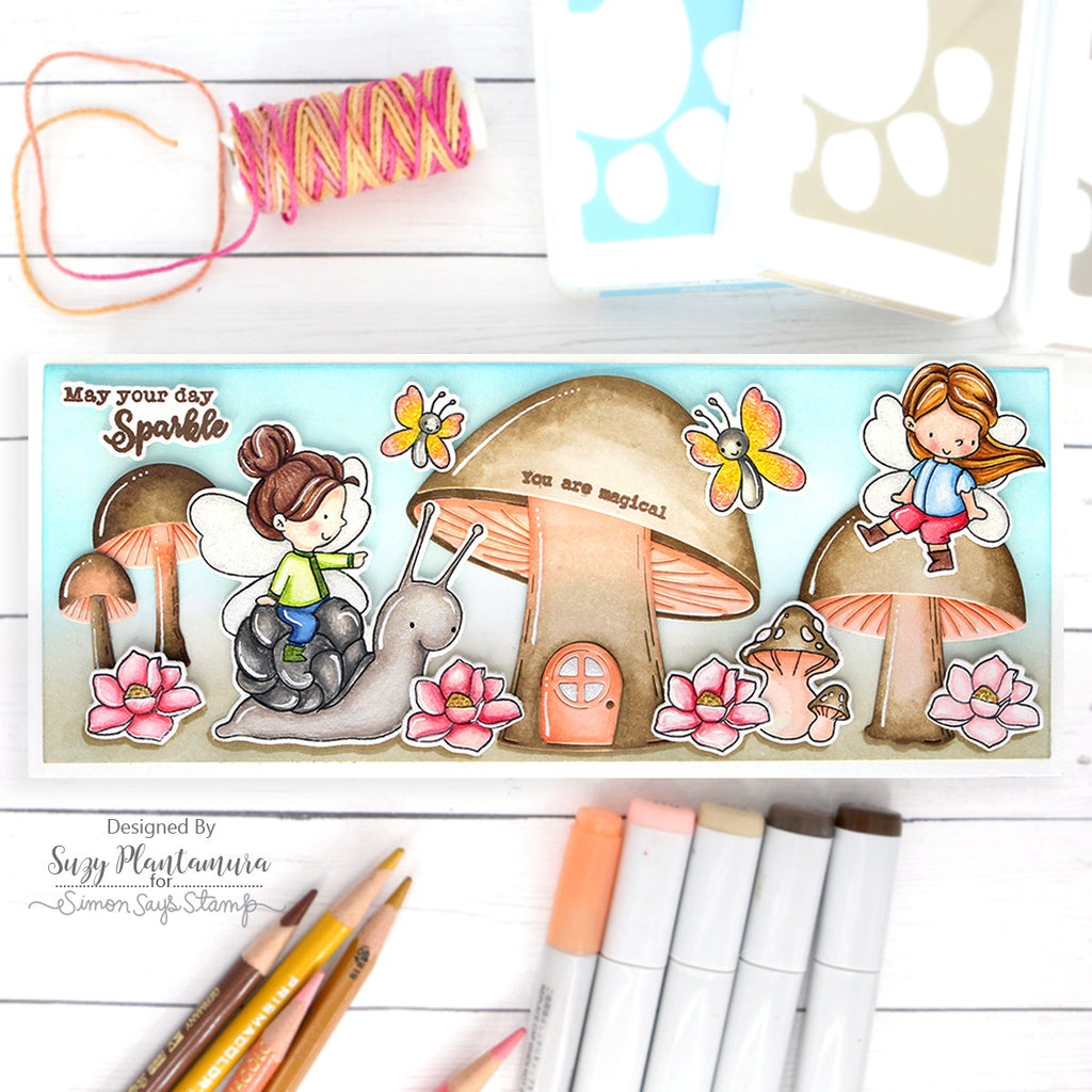 Simon Says Stamp Magical Spring Wafer Dies sssd112788c Fairy Scene Card | color-code:ALT06