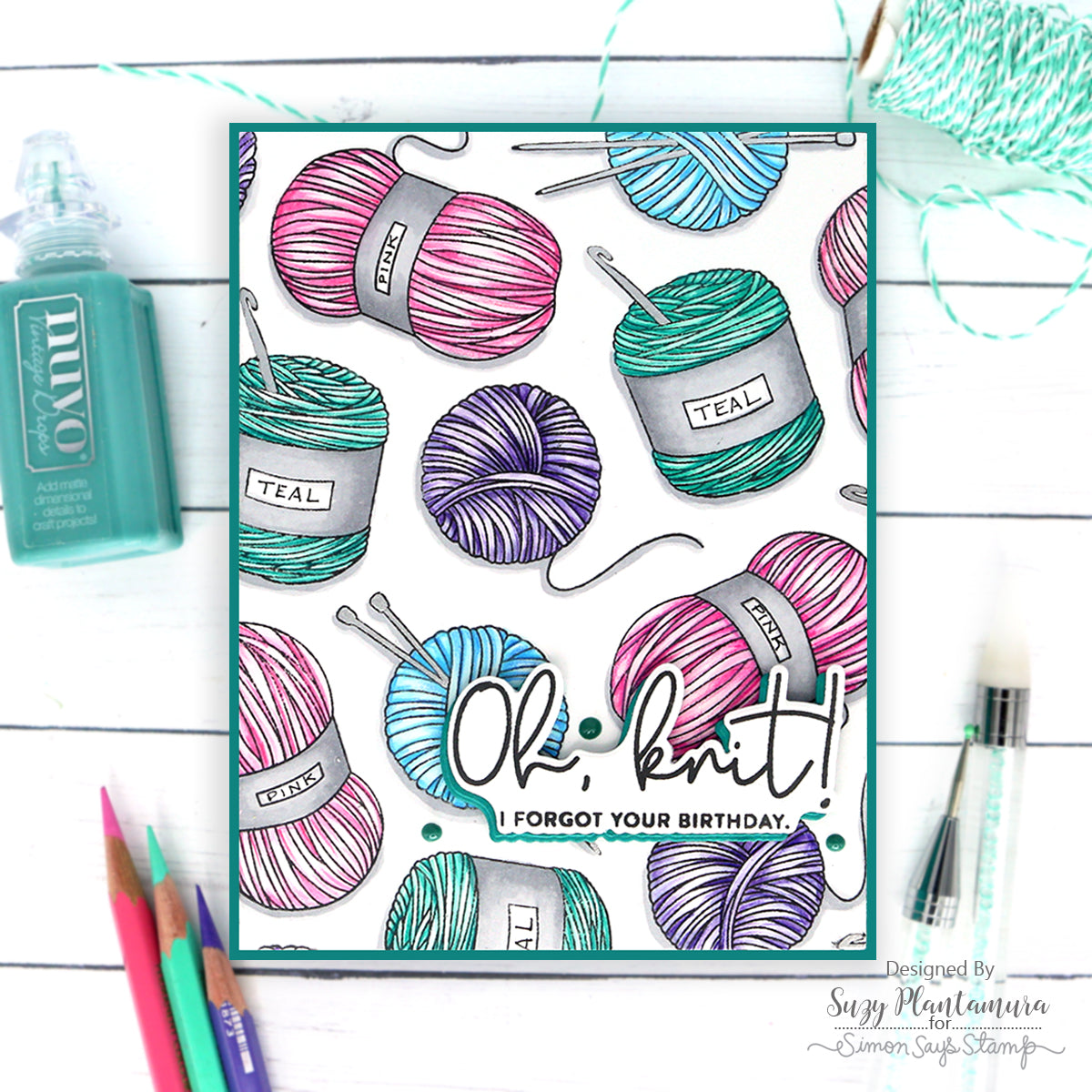 Simon Says Stamp Yarn Love Words Wafer Dies sssd112791c Yarn Pun Card | color-code:ALT03