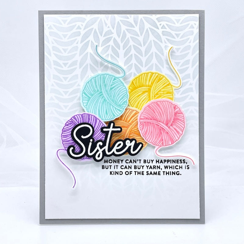 Simon Says Stamp Yarn Love Images Wafer Dies sssd112804c Yarn Pun Card | color-code:ALT02