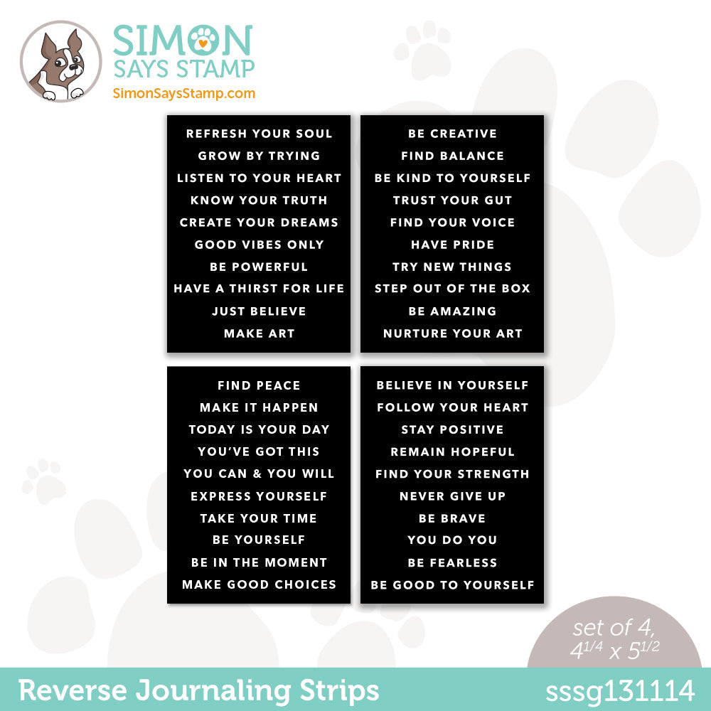 Simon Says Stamp REVERSE JOURNALING SENTIMENT STRIPS sssg131114 Be Creative