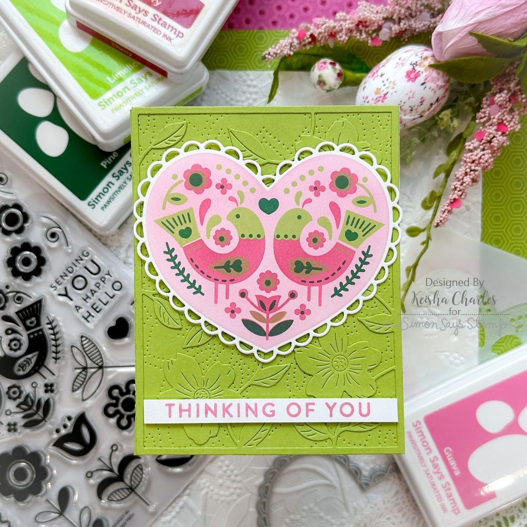 Simon Says Stamp Stencils LAYERED FOLKSY HEART ssst221676c  Thinking of You Card | color-code:ALT02
