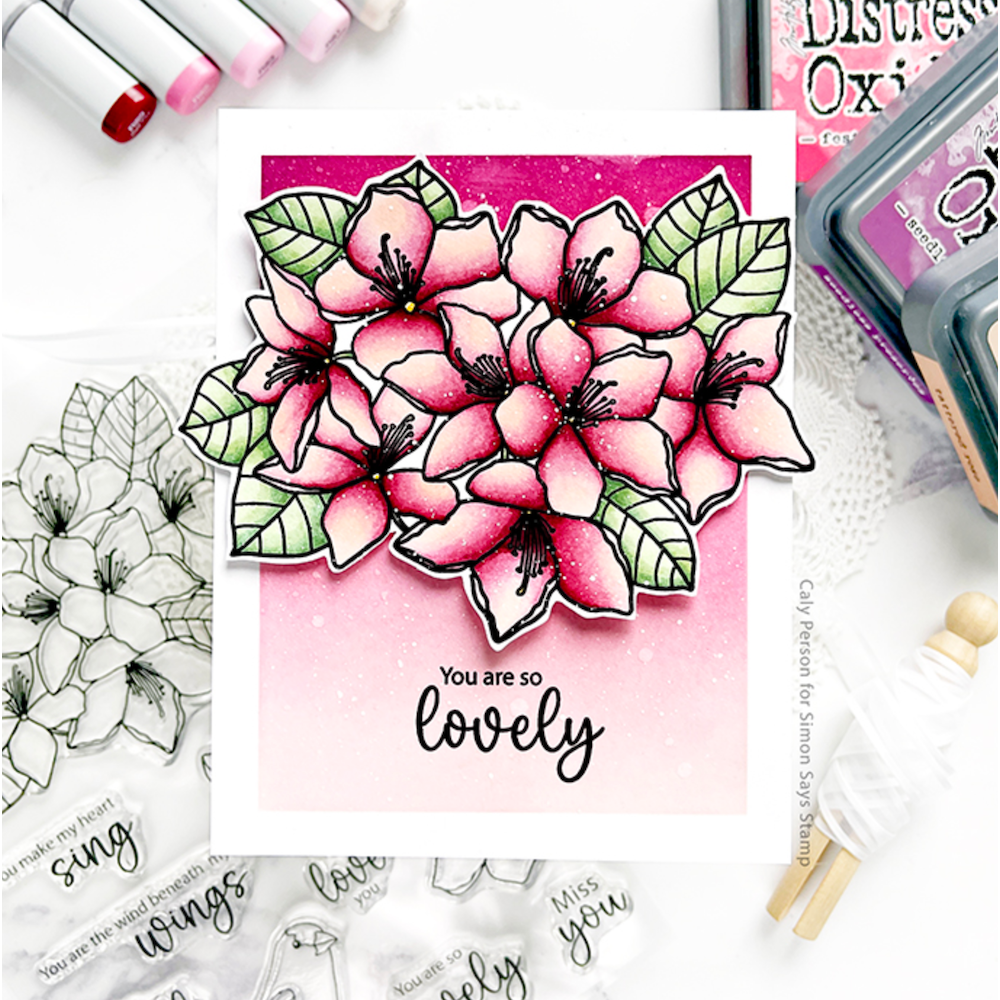 Tim Holtz Distress Oxide Ink Pad TATTERED ROSE Ranger tdo56263 Floral You Are So Lovely Card | color-code:ALT0994