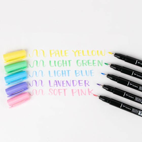 Tombow Fudenosuke Pastel Brush Pens 56448