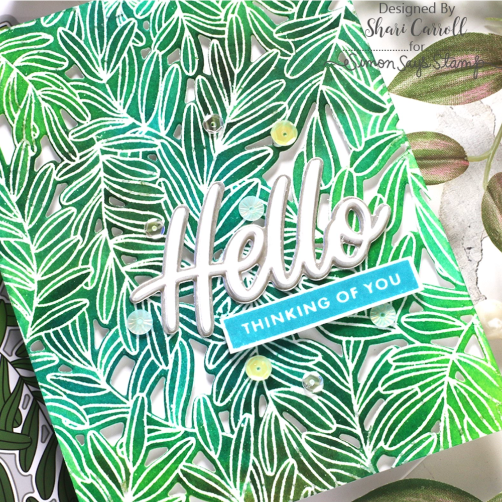 Tim Holtz Distress Spray Stain SALVAGED PATINA Ranger tss72782 Climbing Leaves Hello Thinking Of You Card | color-code:ALT95